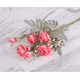 thumbnail image 1 of Xiao Hua 3 rosas artificiales, flores falsas, flores artificiales para decoración de bodas, rosa oscuro, 1 of 5