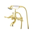 thumbnail image 2 of Elements of Design Hot Springs Three Handle Base Mount Clawfoot Tub Faucet with Handshower, 2 of 4