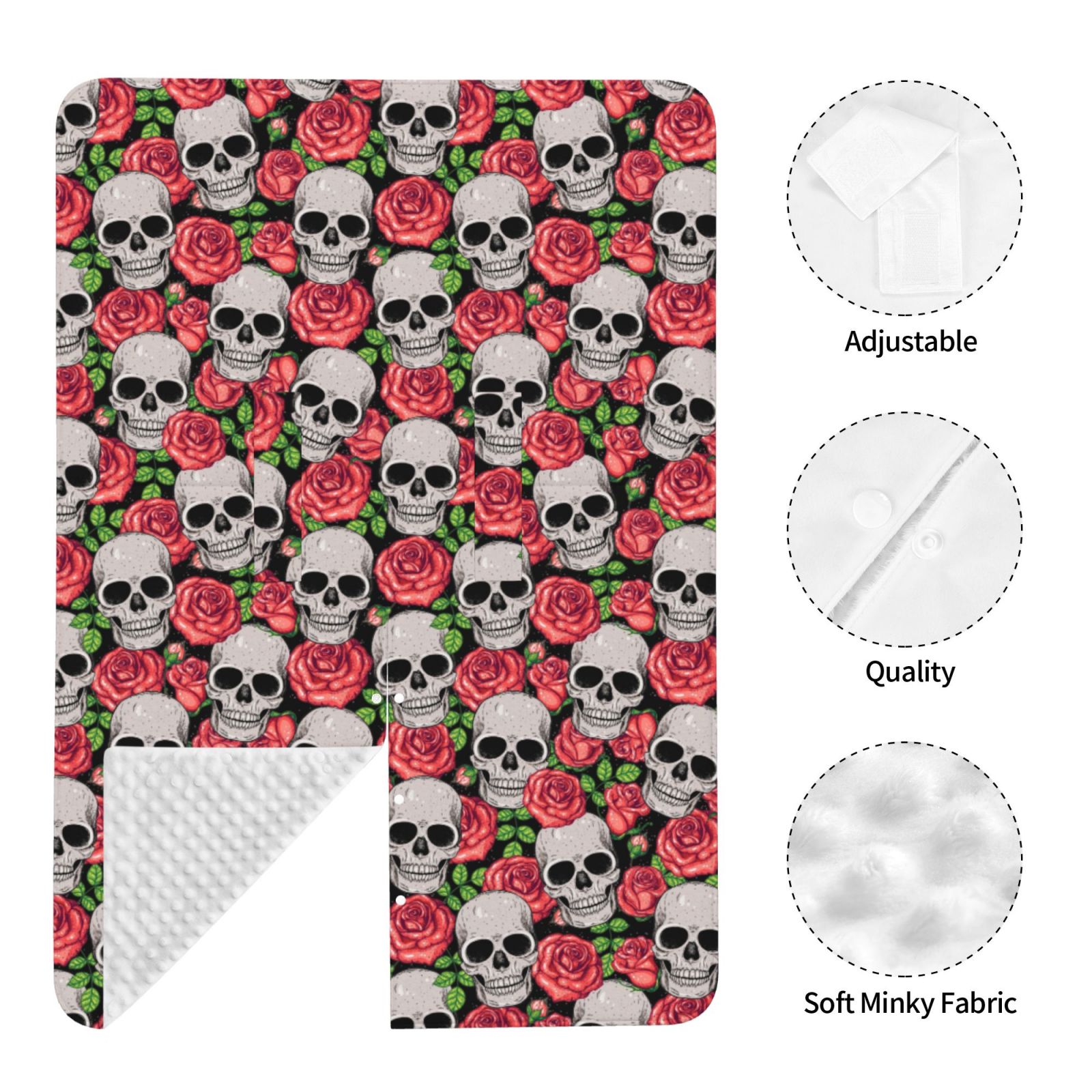 Car Seat Cover Baby - Skull and Roses Breathable Infant Car Seat Cover for Baby Carseat, Lightweight Comfort Baby Essentials Must Haves Newborn Stuff for Girl Boy