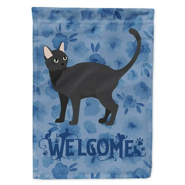 Carolines Treasures CK4917CHF Malayan 2 Cat Welcome Flag Canvas House Size Large multicolor