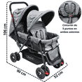 thumbnail image 4 of Carriola Doble Gemelar Plegable para Bebés 0 Meses Asientos Reclinables Hasta 32 kg - Gris, 4 of 7