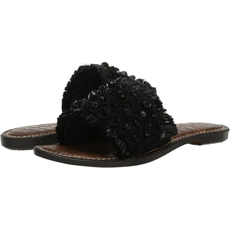 Sam Edelman Women's Gladys Flat Sandal Black Raffia 5M
