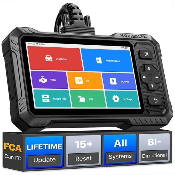 KINGBOLEN S6 Elite 2026 Full-System Diagnostic OBD2 Scanner with 15 Service Functions,Bi-Directional,Active Test,Free Update Lifetime,6.2 inch screen