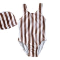 thumbnail image 2 of LYMAYTER Toddler Girl Swimsuit Color Block Stripe Beach One-Piece Summer Swimwear Bathing Suits 6M-8Y, 2 of 8