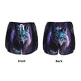 thumbnail image 3 of Gaeub Purple Sky Wolf Print Women's Athletic Shorts,High Waisted Running Shorts,Pocket Sporty Short,Gym Elastic Workout Shorts-X-Large, 3 of 7