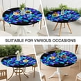 thumbnail image 7 of Butterfly Blue Purple Wing Pattern Round Fitted Tablecloth with Elastic Edge,Dining Table Cover Waterproof,Outdoor Round Tablecloth for Camping,Dining,Indoor and Outdoor, 7 of 7