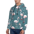 thumbnail image 3 of Lsque Flamingo Pattern Casual Men's Hoodie,Hooded Sweatshirt with Kangaroo Pocket,Pullover Hoodie-Small, 3 of 7