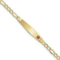 thumbnail image 1 of 14K Yellow Gold Medical Soft Diamond Shape Red Enamel ID Bracelet, 1 of 3
