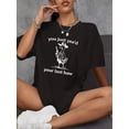 thumbnail image 3 of Women's Retro Loose Silly Goose Logo Graphic T-Shirt, Summer Graphic Tees Women Tops, 3 of 4