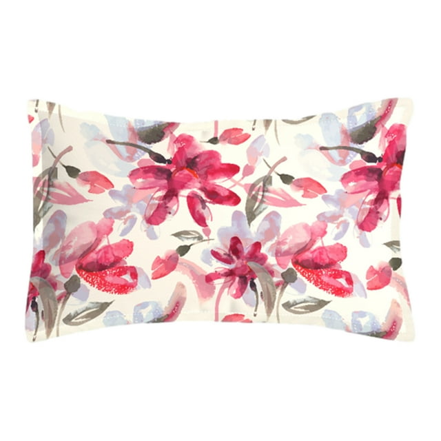 Renjiang Cotton Pillowcases , Floral Print Pattern Pillow Cover , Super Soft Envelope Closure Standard Pillow Case