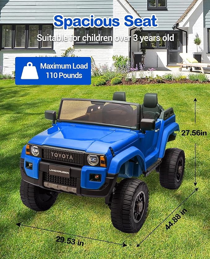 EastVita 24V Ride on Car for Kids, 2 Seater Ride on Car Truck, Licensed Toyota Electric Car with Parent Remote Control, 4.4MPH, 4x550W Motors