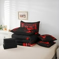 thumbnail image 5 of Manfei Futuristic Gamepad Boys Twin Bedding Sets 7-Piece, Black Red Honeycomb Bedding Comforter Set, Geometric Abstract Reversible Sheet Sets, Ultra Soft Home Decor, 5 of 7
