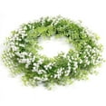 thumbnail image 2 of Bienvenido Corona de Gypsophila Corona Artificial Blanca Decoración 40 cm Corona de Puerta Flores Primavera Corona Natural Corona pequeña para Pared, Exterior, Boda, decoración, etc., 2 of 7