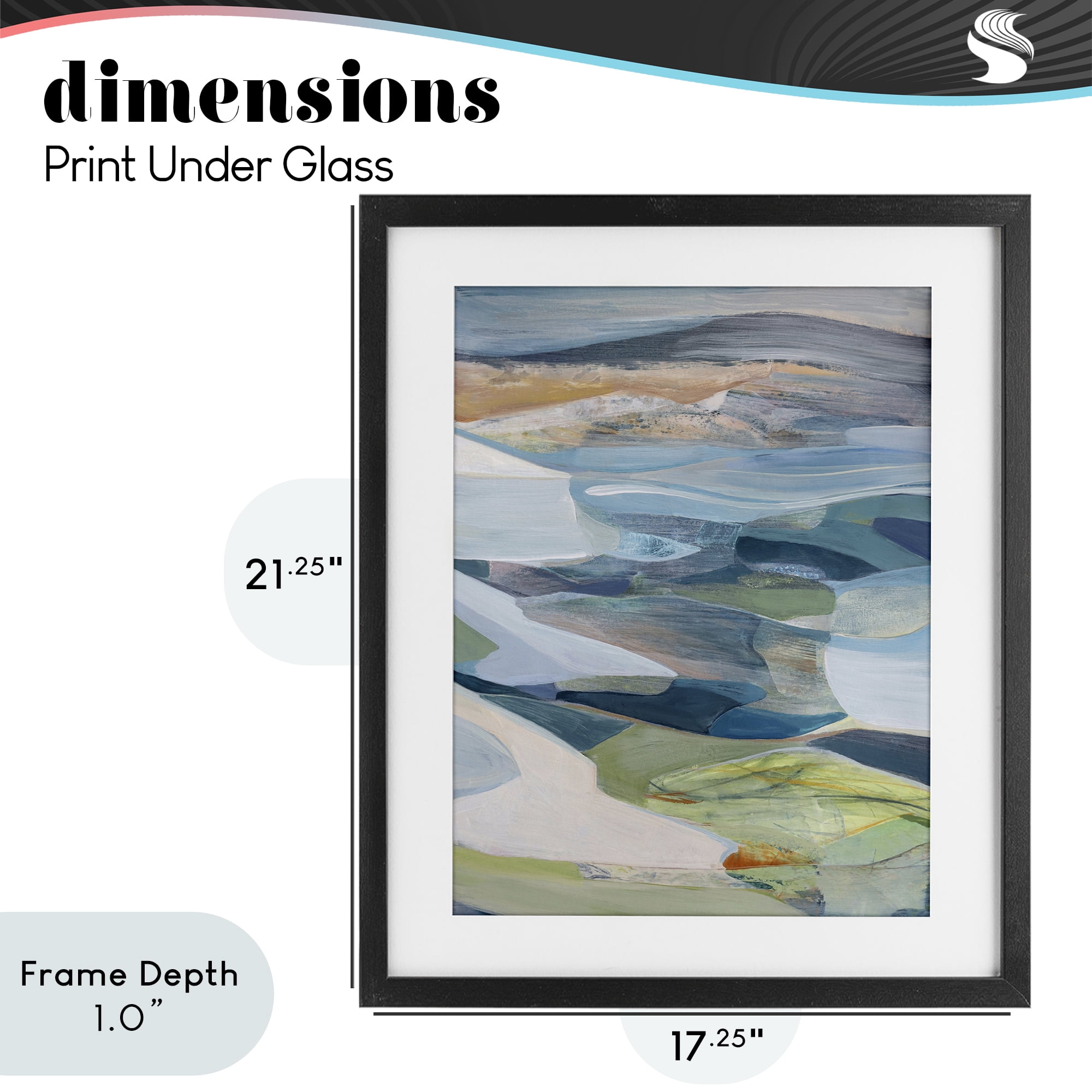 Stupell Industries Shifting Horizons Distortion Black Framed Print Under Glass, design by Farren Lee
