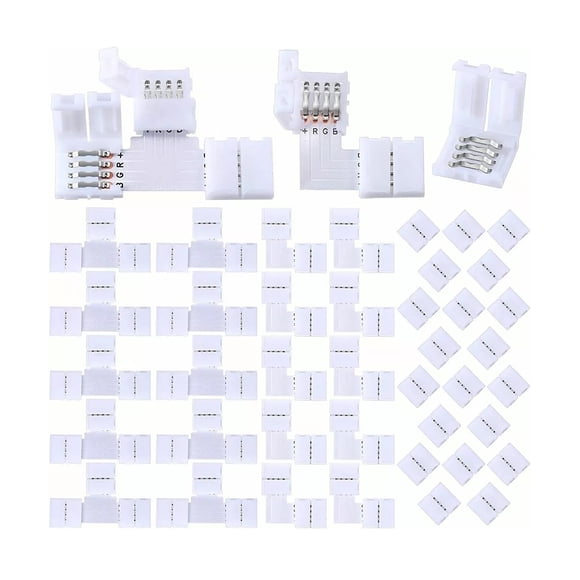 40 Pzs Conector L/t Broche Para Unir Tira Led Rgb 4 Pines