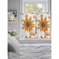 thumbnail image 4 of Tier Curtains 45 Inches Long, Orange Sunflower Window Treatment Curtain Drapes, Spring Summer Botanical Flowers Small Curtain Drapes for Bathroom Laundry Room, 27.5"x45", 2 Panels, 4 of 7
