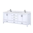 thumbnail image 4 of 80 In. W Double Bath Vanity, White - Marble Top With Faucet Soft Close Drawers, Scratch And Stain Surface Vanity In & Doors, Long-lasting Scratch- Finish, 4 of 7