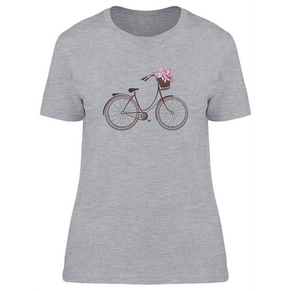 Bicycle With A Basket Of Flowers T-Shirt Women -Image by Shutterstock, Female Medium