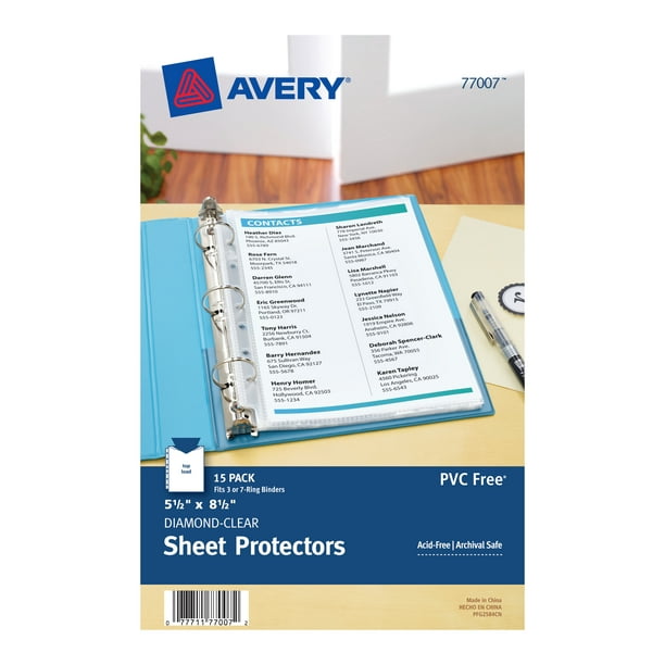 Avery Diamond Clear Heavyweight Sheet Protectors for Mini Binders, Holds 8.5" x 5.5" Sheets