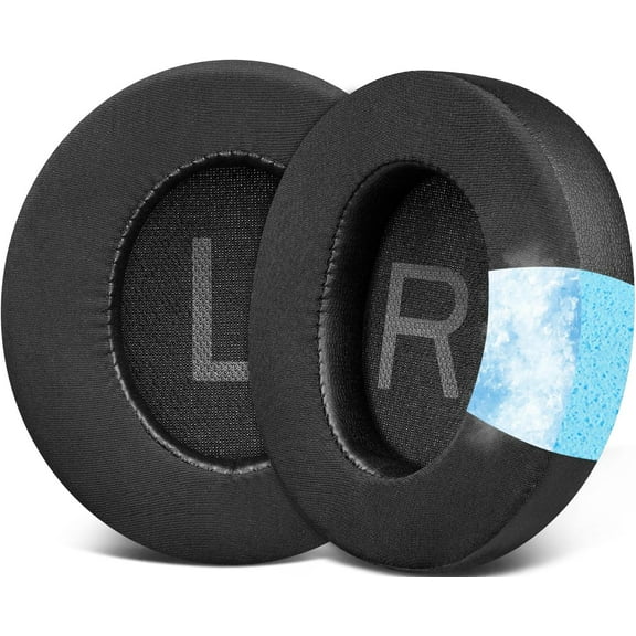 SOULWIT Cooling Gel Earpads Replacement for Anker Soundcore Space Q45 Headphones, Ear Pads Cushions with Ice Silk Fabric, High-Density Noise Isolation Foam - Black