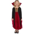 thumbnail image 1 of Disfraz de vampiresa gótica para niños, tallas medianas de 7 a 9, 1 of 2