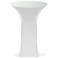 thumbnail image 2 of Lann's Linens - 32" Round Highboy Cocktail Table Cover, Stretch Spandex Fitted Tablecloth - White, 2 of 5