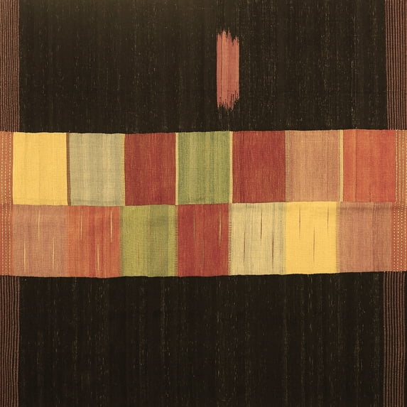 Ahgly Company Indoor Square Abstract Brown Contemporary Area Rugs, 6' Square