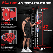 RitKeep PMAX 5600 Pro Home Gym Smith Machine, 6-in-1 Squat Rack Dual Cable Crossover