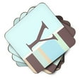 thumbnail image 2 of Letter Y Initial Monogram - Blue Stripes Foam Coaster Set of 4, 2 of 3