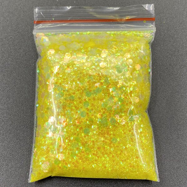 20 g/bolsa láser hexágono holográfico brillo grueso puntas de uñas polvo de brillo copos de sirena brillo resina cristal barro Tan Jianjun unisex