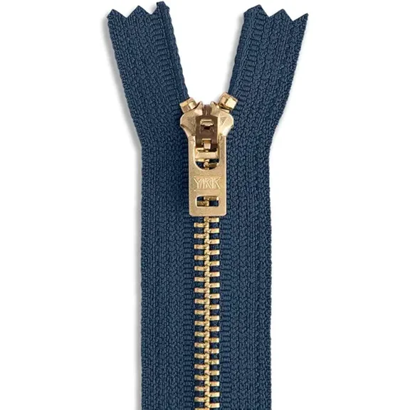 4" - 11" Jean Zippers ~ YKK #5 Jeans ~ Brass by Each (Select Length/Color) (Length 7 inches, 560 - Navy)