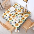 thumbnail image 2 of White Butterfly Sunflower Pattern Square Tablecloth,Waterproof Square Table Cover,Wipeable Spillproof Washable Table Cover for Home Kitchen Party Decor 60"x60"(152x152cm), 2 of 6