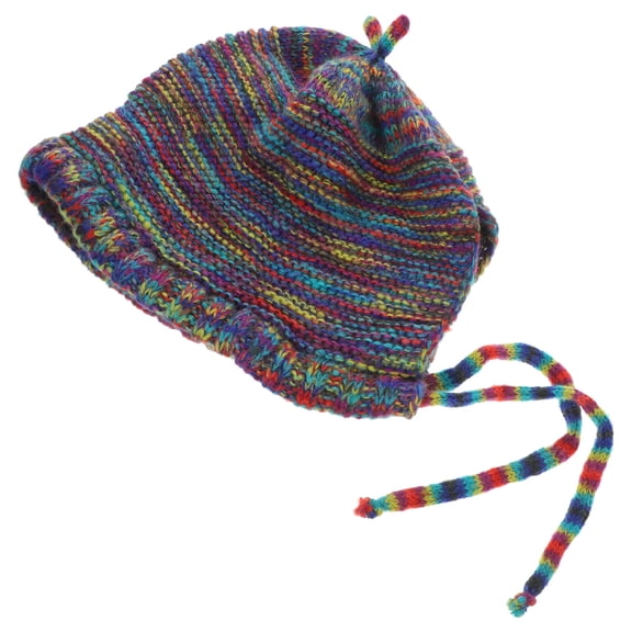 GAXIRE Women's Knitting Hat Multi-Color Woolen Yarn Warm Beanie Winter Cap with Ear