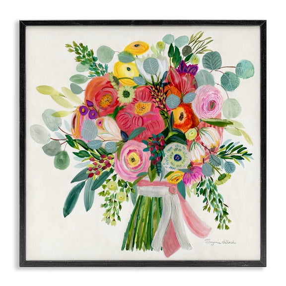 Stupell Industries Traditional Constant Friend Bouquet Black Framed Giclee Art, 12 x 12, by Suzanne Allard