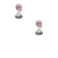 thumbnail image 2 of Delight Jewelry Silvertone Mini Football Pink Crystal Clip on Earrings, 2 of 5