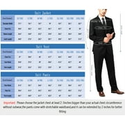 Wehilion by Wehilion Mens Suit Slim Fit 3 Piece Suit Prom Suits Set, Black XL