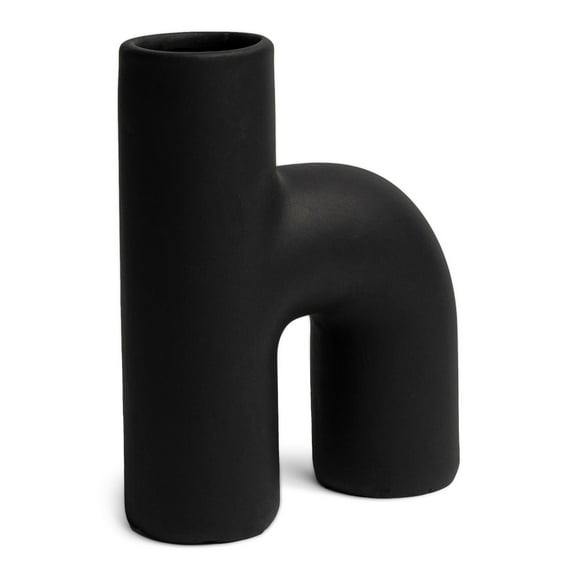 Open Box Villa Moda Lila Abstract Sculptural Decorative Modern Vase, Black