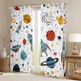 thumbnail image 2 of Homewish Space Ship Rocket Black Out Curtains,Cartoon Universe Planet Curtains Pack of 2 (42x63 Each),Colorful Stars Print Bedroom Curtains For Teens,Breathable Home Decor, 2 of 6