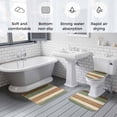 thumbnail image 5 of Farmhouse Sage Green Brown Bath Mat 3 Piece Bathroom Rug Set, Country Vintage Wooden Non Slip Bath Rug Contour Mat and Toilet Lid Cover, Absorbent Shower Mats Soft Bath Rugs and Mats Sets, 5 of 8