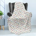 thumbnail image 4 of Guitar Soft Flannel Fleece Blanket, Rhythm and Melody Pattern with Colorful Acoustic Guitars Country Music Songs Theme, Cozy Plush for Indoor and Outdoor Use, 50" x 70", Multicolor, by Ambesonne, 4 of 5