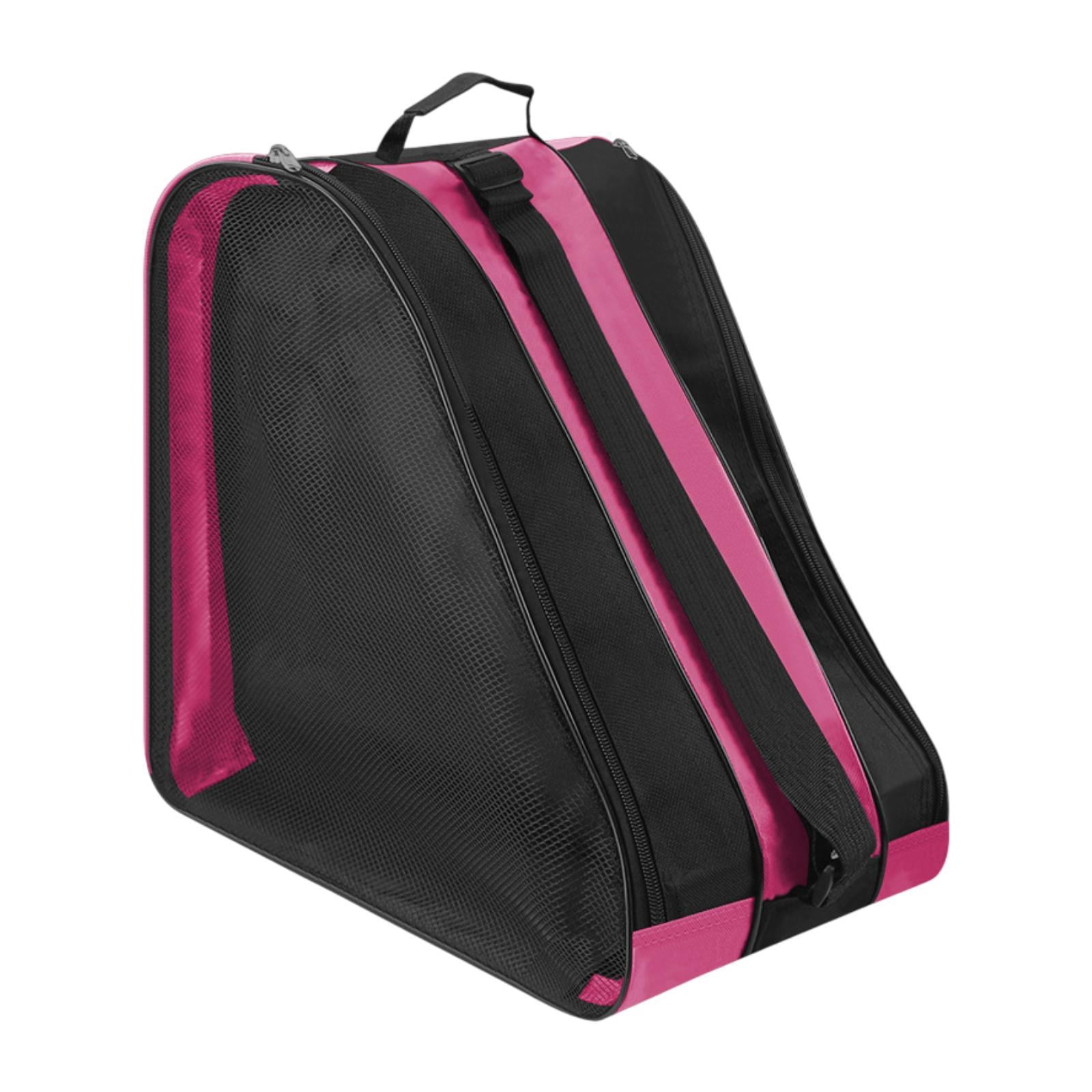 harayaa Roller Skate Bag Ice Skate Bag Load Bearing for Girls Boys Skating Shoes Storage Pink