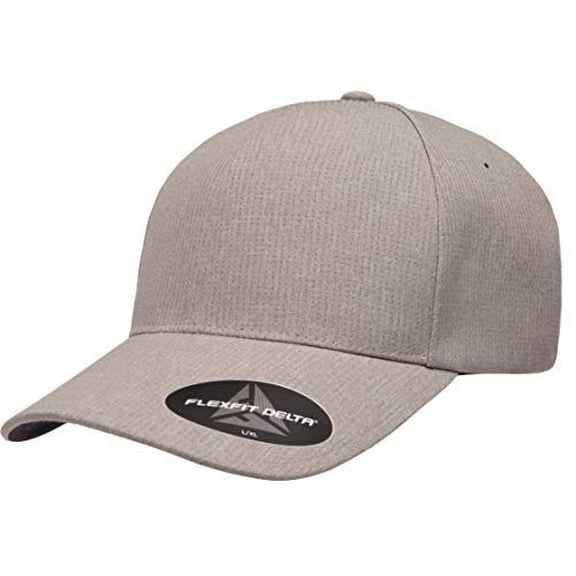 Flexfit unisex adult Flexfit Delta Seamless Carbon Cap, Melange Silver, Large-X-Large US
