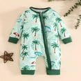 thumbnail image 2 of larppty Palm Trees Sailboats Hawaiian Baby Sleep Play Pjs One-piece Zip Front Romper Jumpsuit Pajamas, 2 of 7