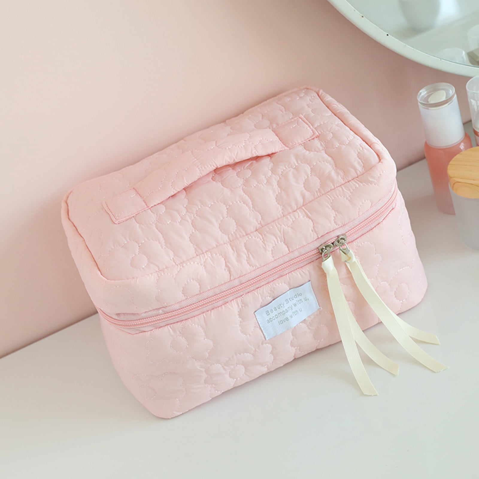 Awdenio Ladies Makeup Bag Large Capacity Travel Makeup Bag Portable Flat Large Opening Makeup Bag multifunctional Makeup Bag Organizer Toiletry Bag