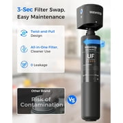 Waterdrop 15UB-UF Under Sink Water Filter System, 0.01 Micron Ultra Filtration Under Counter Drinking Water Filtration System, with Dedicated Brushed Nickel Faucet, 16K High Capacity, USA Tech