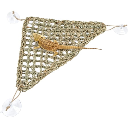 Bearded Dragon Hammock, Reptile Terrarium Leaves with Suction Cups, Tank Accessories Habitat Decor for Chameleon, Lizard, Gecko, Snake(Triangle)