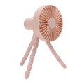 thumbnail image 2 of Ventilador portátil de mano con carga USB, trípode de escritorio con ajuste de 3 velocidades, color rosa, 2 of 10