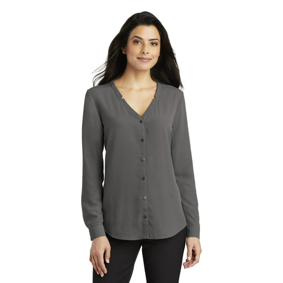Port Authority Women's Long Sleeve Button-Front Blouse. LW700