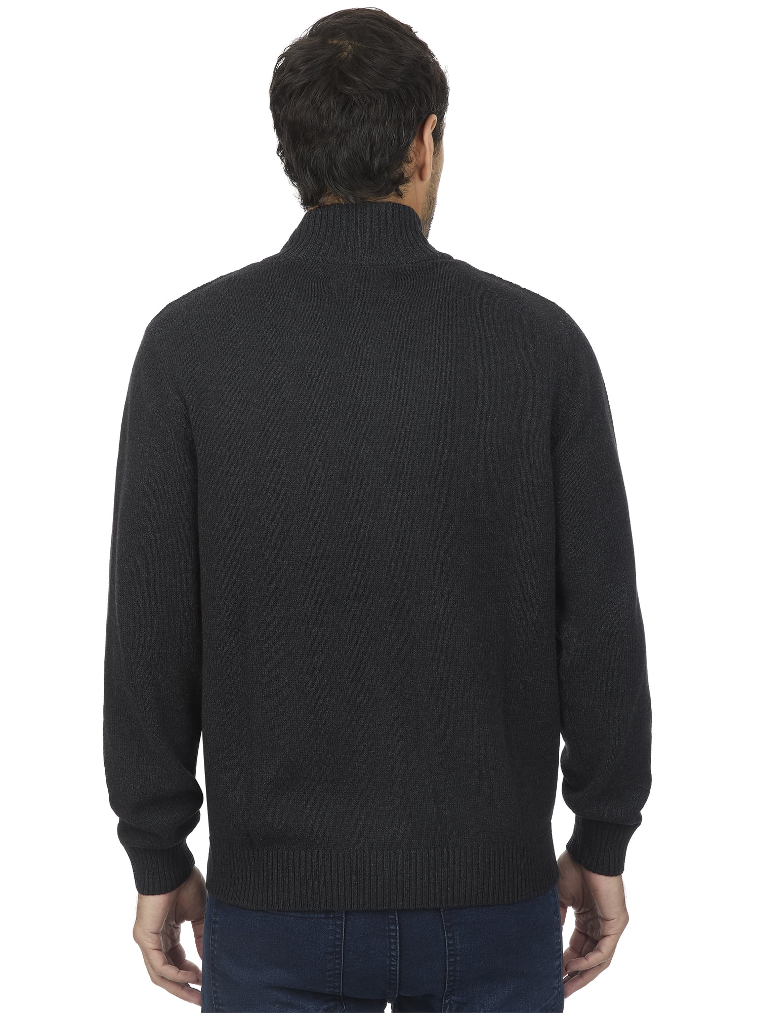 U.S. Polo Assn Men's Textured Yoke Full-Zip Sweater