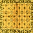 thumbnail image 1 of Ahgly Company Indoor Square Abstract Yellow Modern Area Rugs, 3' Square, 1 of 4